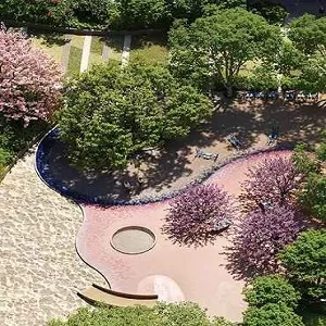 Landscaped garden area at Indiabulls Estate and Club